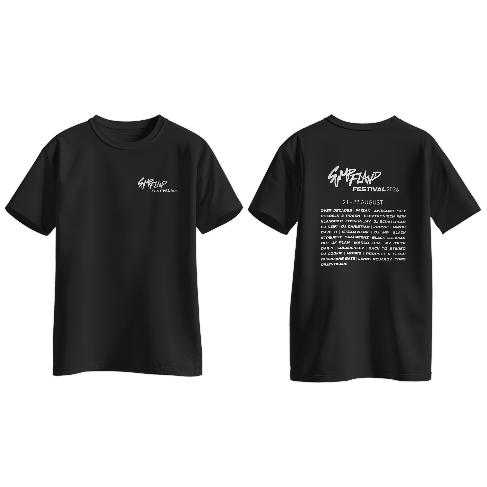 Sumpfland Festival T-Shirt 2026 Motiv: 2 Farbe: Schwarz