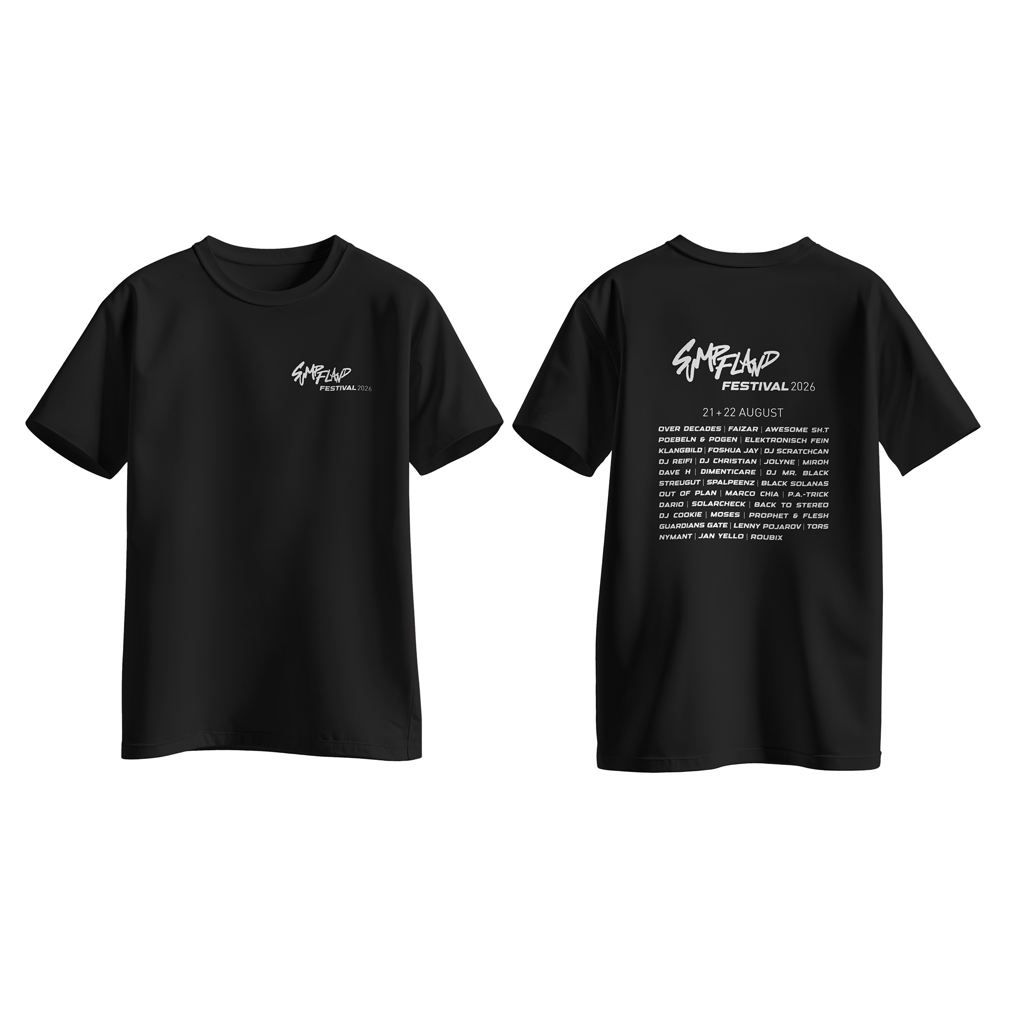 Sumpfland Festival T-Shirt 2026 Motiv: 2 Farbe: Schwarz
