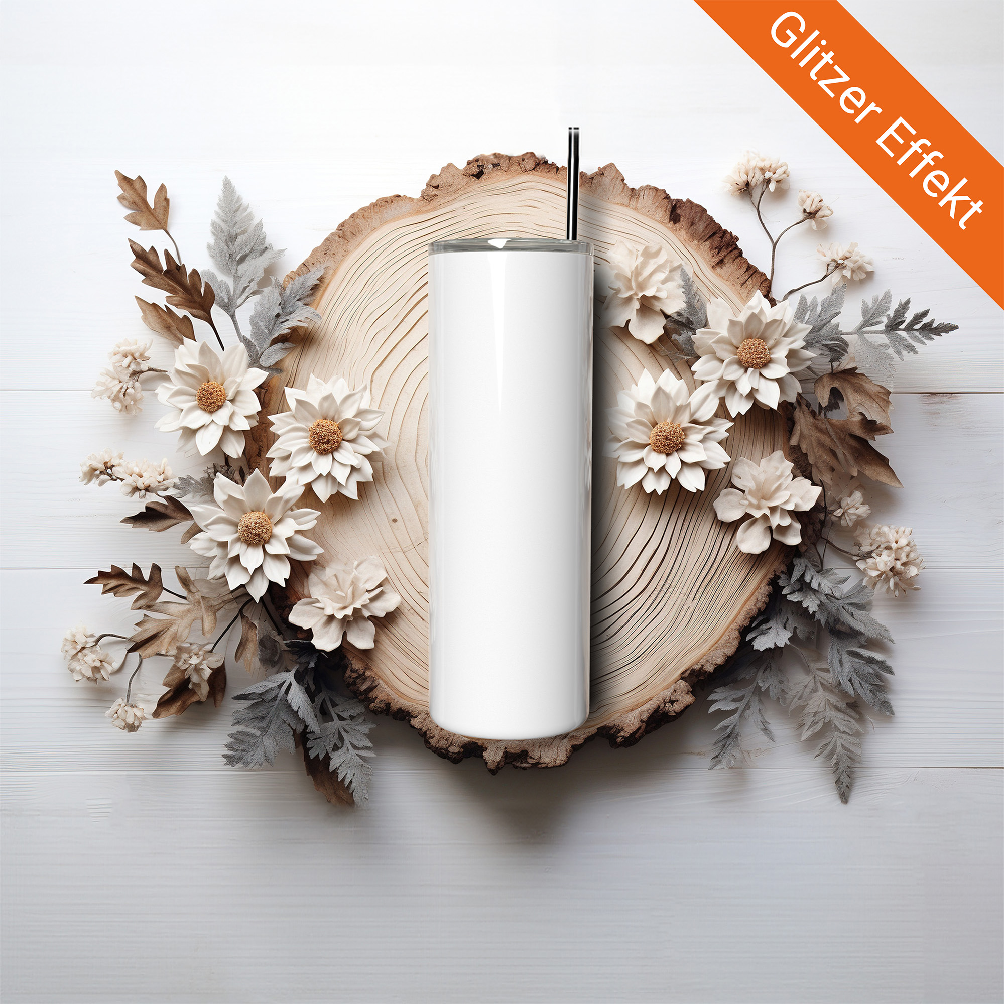 Tumbler mit Glitzereffekt ohne Druck (20oz)